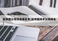 区块链公司项目排名表[区块链技术公司排名]