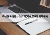 蚂蚁区块链是什么公司[蚂蚁区块链是干嘛的]